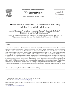 Obradovic et al. (2006, JoA) Assessment of Competence