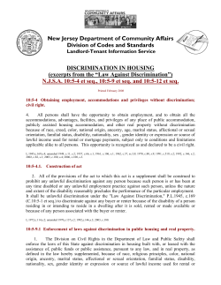 Discrimination Law - State of New Jersey