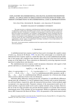explanatory multidimensional multilevel random item response model