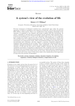 A system`s view of the evolution of life