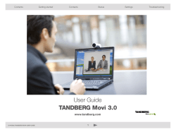 TANDBERG Movi User guide (version 3.0)