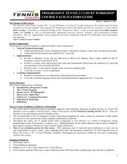 progressive tennis 1/2 court workshop course