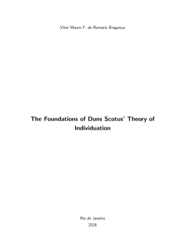The Foundations of Duns Scotus` Theory of Individuation