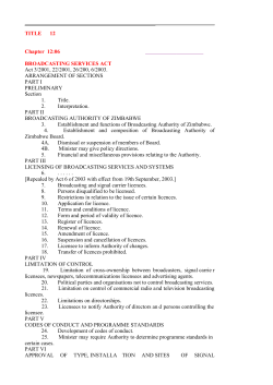 Zimbabwe Broadcasting Services Act