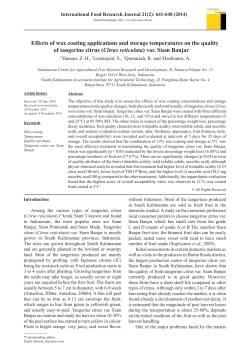 Effects of wax coating applications and storage temperatures on the