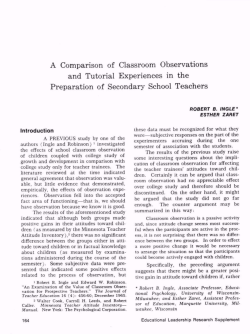 A Comparison of Classroom Observations and Tutorial