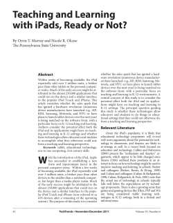 Teaching and Learning with iPads, Ready or Not?