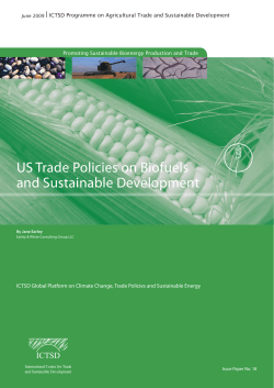 US Trade Policies on Biofuels and Sustainable Development