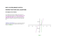 math 150 preliminary notes 4 inverse functions and logarithms