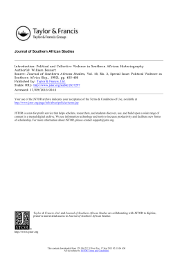 Introduction: Political and Collective Violence in Southern African