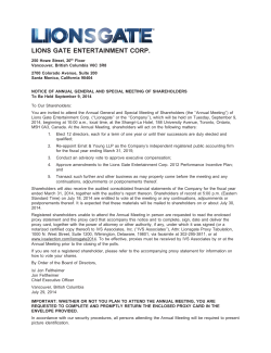 LIONS GATE ENTERTAINMENT CORP.