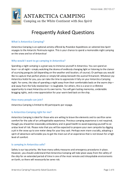 Antarctica Camping Frequently Asked Questions