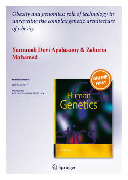 Obesity and genomics: role of technology in unraveling the complex