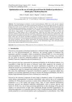 Optimization on the use of crude glycerol from the biodiesel