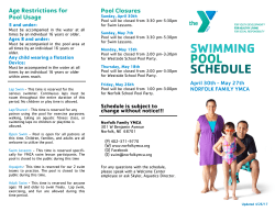 April 30th-May 27th - Norfolk Family YMCA