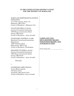 Legal complaint - ACLU of Maryland