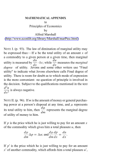 Marshall, Principles of Economics, Mathematical Appendix.