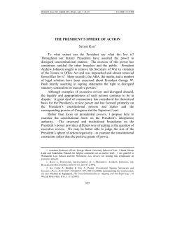 the president`s sphere of action