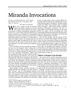 Miranda Invocations - Alameda County District Attorney`s Office