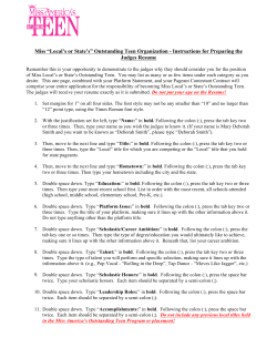 Miss &ldquo;Local`s or State`s&rdquo; Outstanding Teen Organization