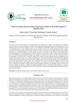 Socio-economic characteristics of agro
