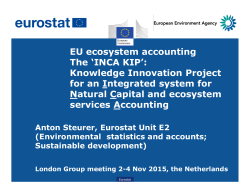EU ecosystem accounting The `INCA KIP`: Knowledge Innovation