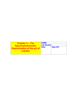 The Spectrophotometric Determination of the pH of a