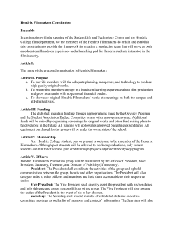 Hendrix Filmmakers Constitution Preamble In