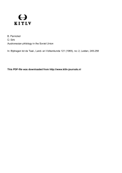 B. Parnickel &Uuml;. Sirk Austronesian philology in the Soviet Union In