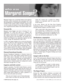Margaret Sanger Margaret Sanger