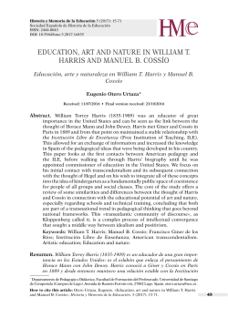 education, art and nature in william t. harris and manuel b. coss&iacute;o