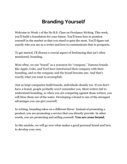 Branding Yourself - Freedom With Writing