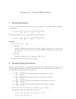 Section 14.2, Partial Differentiation