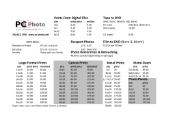 Prints From Digital Files Tape to DVD Passport Photos Film to DVD