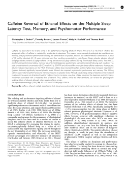 Caffeine Reversal of Ethanol Effects on the Multiple Sleep