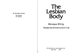 The Lesbian Body - Biblioteca Alternativa