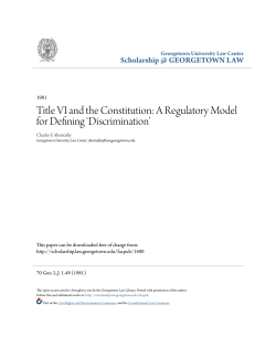 Title VI and the Constitution: A Regulatory Model for Defining &acirc;