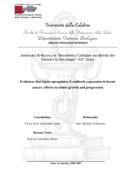 Universit&agrave; della Calabria Facolt&agrave; di Farmacia e Scienze della