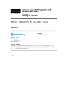 PDF 400k - European Journal of Pragmatism and American