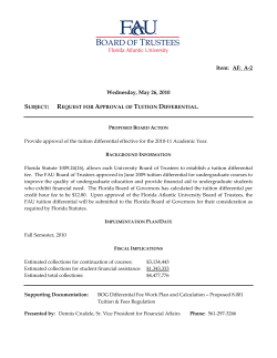AF: A-2. Approval of the Tuition Differential Fee