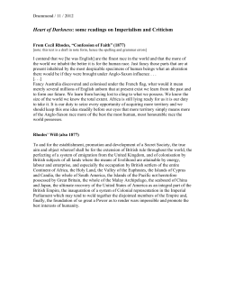 Heart of Darkness: some readings on Imperialism