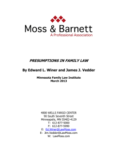 PRESUMPTIONS IN FAMILY LAW By Edward L. Winer and James J
