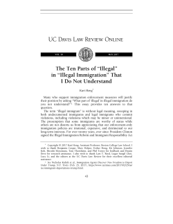 Illegal Immigration - UC Davis Law Review