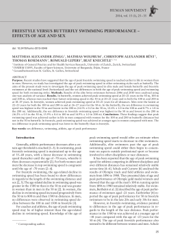 Freestyle versus butterFly swimming perFormance