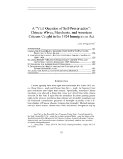 A &ldquo;Vital Question of Self-Preservation&rdquo;: Chinese