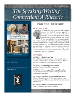 The Speaking/Writing Connection: A Rhetoric