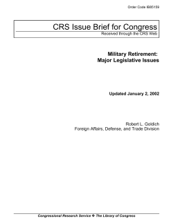 Military Retirement: Major Legislative Issues