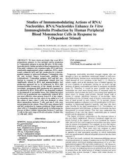 Studies of Immunomodulating Actions of RNA/ Nucleotides