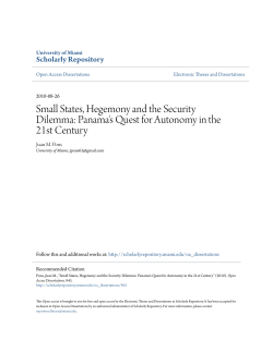 Small States, Hegemony and the Security Dilemma: Panama`s