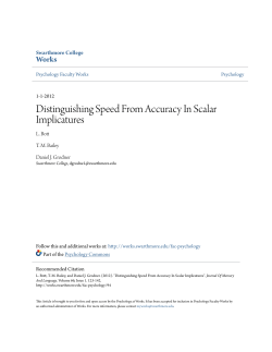Distinguishing Speed From Accuracy In Scalar Implicatures